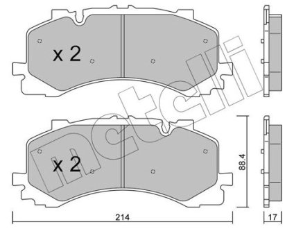 2212520 Колодки тормозные (передние) Audi A6/A7/A8/Q7/Q8/VW Touareg 16- METELLI підбір по vin на Brocar