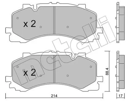 2212520 Колодки тормозные (передние) Audi A6/A7/A8/Q7/Q8/VW Touareg 16- METELLI підбір по vin на Brocar