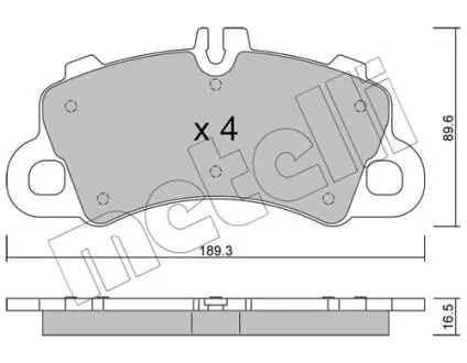 2212590 Колодки гальмівні (передні) Porsche Macan 3.0 S Diesel 14- METELLI підбір по vin на Brocar