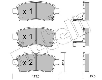 2211620 KLOCKI HAM.PRZOD METELLI підбір по vin на Brocar