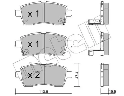 2211620 KLOCKI HAM.PRZOD METELLI підбір по vin на Brocar