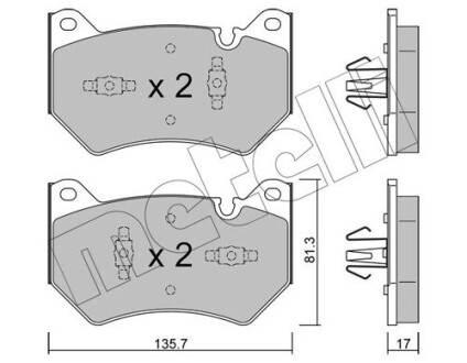 2211701 Колодки тормозные (передние) Audi Q5 18- METELLI підбір по vin на Brocar