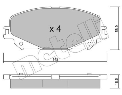 2211760 Колодки тормозные (передние) Renault Scenic IV 16-/Megane IV 15-/Espace V 15- METELLI підбір по vin на Brocar