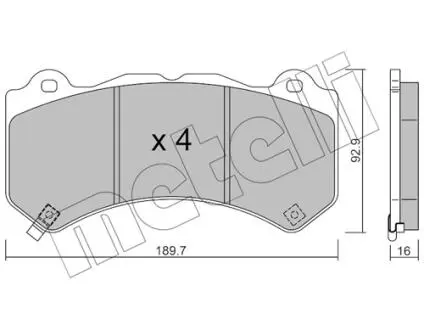 2211820 Колодки гальмівні (передні) Jeep Grand Cherokee 06- METELLI підбір по vin на Brocar