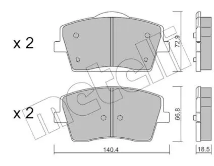2211860 Колодки гальмівні (передні) Volvo XC40 17- METELLI підбір по vin на Brocar