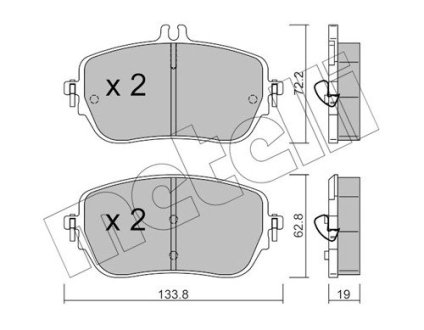 2211930 Колодки тормозные (передние) MB A-class (W177)/B-class (W247) 18- METELLI підбір по vin на Brocar