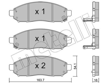 2207431 Колодки тормозные (передние) Nissan Leaf (ZE0)/NV200 10- METELLI підбір по vin на Brocar