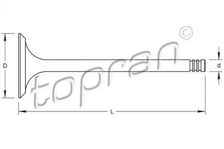 201250 Клапан випускний TOPRAN підбір по vin на Brocar