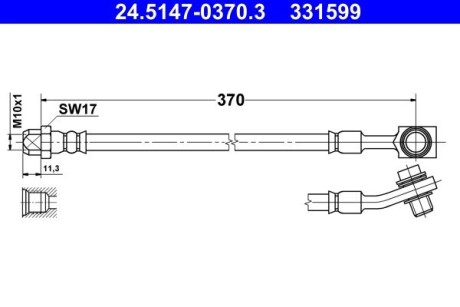 24514703703 PRZEWOD HAM.TYL ATE підбір по vin на Brocar