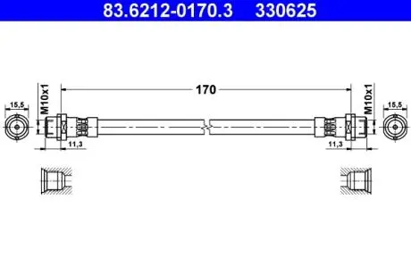 83621201703 Тормозной шланг ATE подбор по vin на Brocar