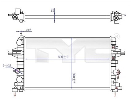 7250036R CHLODNICA WODY TYC підбір по vin на Brocar