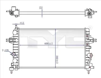 7250036R CHLODNICA WODY TYC підбір по vin на Brocar