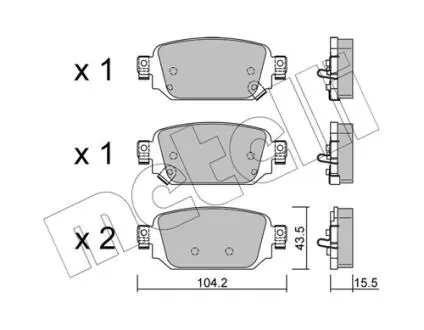 2212380 Колодки тормозные (задние) Mazda CX-3 18-/3 13- METELLI підбір по vin на Brocar