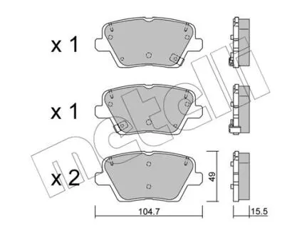 2212430 Колодки гальмівні (задні) Hyundai i30 16-/Kia Ceed 1.0-1.6 18- METELLI підбір по vin на Brocar