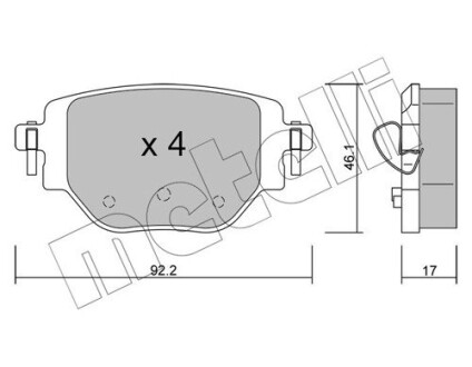 2212460 KLOCKI HAM.TYL METELLI підбір по vin на Brocar