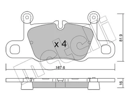 2212580 Колодки гальмівні (задні) Porsche 911 12- METELLI підбір по vin на Brocar