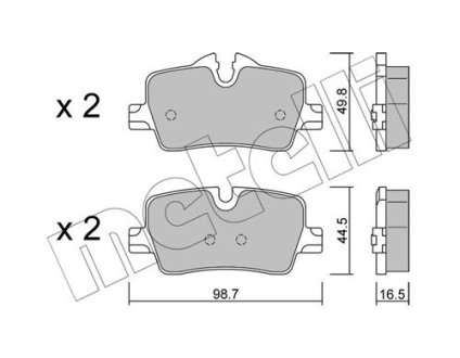 2212640 Колодки тормозные (задние) BMW 3 (G20/G80/G28)/4 (G22/G82) 18- METELLI підбір по vin на Brocar