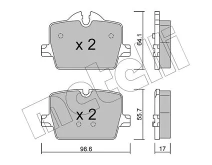 2212650 Колодки гальмівні (задні) BMW 3 (G20/G21/G80/G81)/Z4 (G29) 18-/4 (G22/G82) 20- METELLI підбір по vin на Brocar