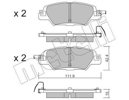 2211580 Колодки тормозные (задние) Mazda CX-5 2.0/2.2/2.5 12- METELLI підбір по vin на Brocar