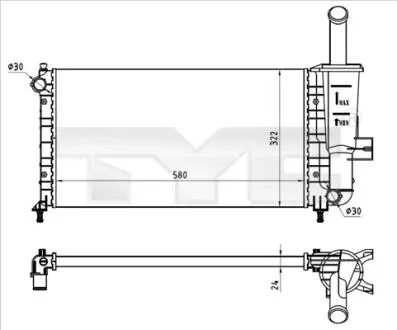 7090026R Теплообмінник TYC підбір по vin на Brocar