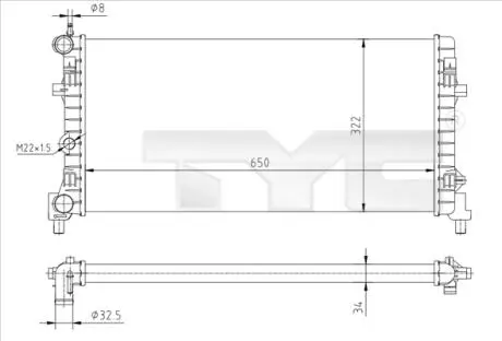 7370064R Теплообменник TYC подбор по vin на Brocar