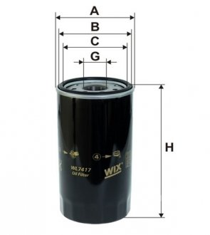 WL7417 Фільтр масла WIX FILTERS підбір по vin на Brocar
