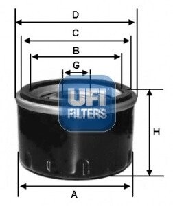 2311500 Фільтр масла UFI підбір по vin на Brocar