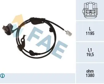 78474 Датчик, кількість обертів колеса FAE підбір по vin на Brocar