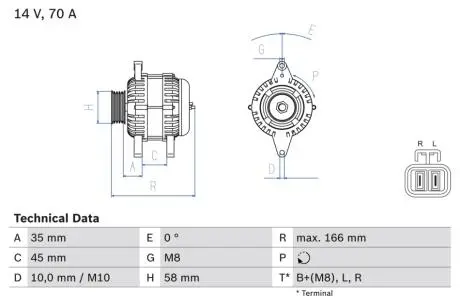 0986083930 Генератор BOSCH підбір по vin на Brocar