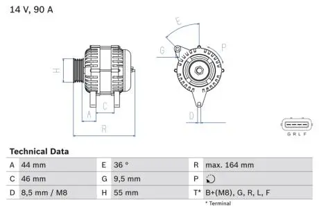 0986082750 Генератор BOSCH підбір по vin на Brocar