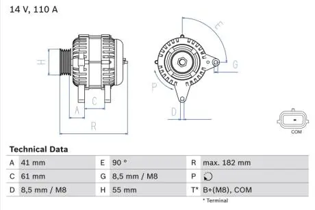 0986080710 Генератор BOSCH підбір по vin на Brocar