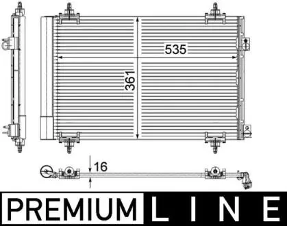 AC587000P Конденсатор, система кондиціонування повітря MAHLE / KNECHT подбор по vin на Brocar