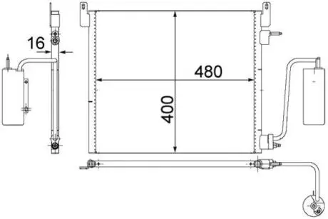AC408000S Конденсатор, система кондиціонування повітря MAHLE / KNECHT підбір по vin на Brocar