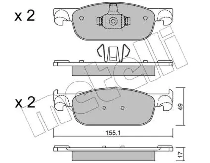2211090 Колодки тормозные (передние) Renault Logan II/Clio IV/Sandero II 11-/Lada Xray 16- METELLI подбор по vin на Brocar