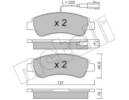 2207101 Колодки тормозные (задние) Citroen Jumper/Fiat Ducato/Peugeot Boxer 06- (+датчики) METELLI подбор по vin на Brocar