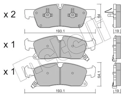 2209270 Колодки гальмівні (передні) Jeep Grand Cherokee IV 3.0-6.4 10- METELLI підбір по vin на Brocar