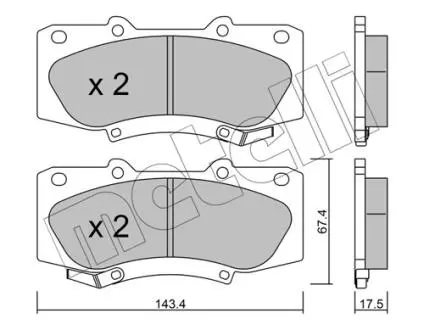 2209370 Колодки гальмівні (передні) Toyota Hilux 2.5-4.0 d-4d 04- METELLI підбір по vin на Brocar