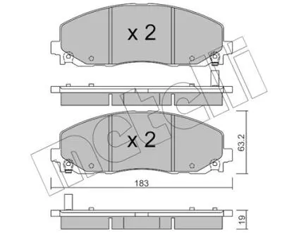 2209460 Колодки гальмівні (передні) Jeep Wrangler 2.0/2.2 17- METELLI підбір по vin на Brocar