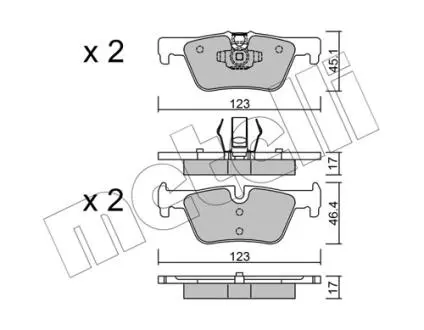 2209620 Колодки гальмівні (задні) BMW 1 (F20-21)/2 (F22-23/F27/F45)/3 (F30-31/F34/F80)/4 (F32-33/F36) 11- METELLI підбір по vin на Brocar