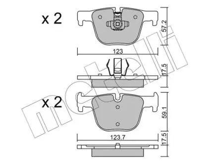 2209630 Колодки тормозные (задние) BMW 3 (F30/F31/F34/F80)/4 (F32/F36/F82) 11- METELLI підбір по vin на Brocar