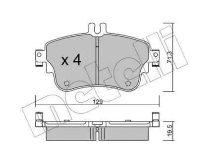 2209640 Колодки гальмівні (передні) MB A-class (W176)/B-class (W246) 11-18 METELLI підбір по vin на Brocar