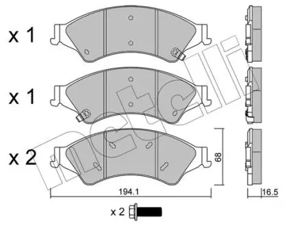 2209710 Колодки гальмівні (передні) Ford Ranger 11- METELLI підбір по vin на Brocar