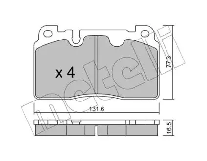 2209790 Колодки гальмівні (передні) Audi A6/A7 10-18/Q5 08-17/Porsche Macan 14- METELLI підбір по vin на Brocar