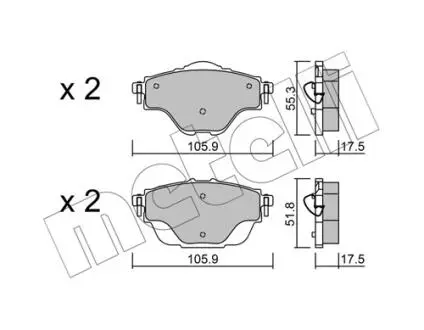 2209880 Колодки тормозные (задние) Citroen C4 13-/C5/Peugeot 508 18-/308 13-/3008/5008 16-/Opel Grandland 17 METELLI подбор по vin на Brocar