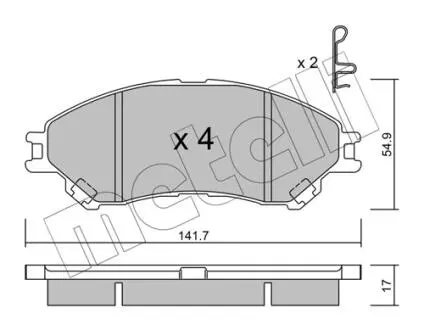 2209960 Колодки гальмівні (передні) Suzuki SX4 S-Cross 13-/Vitara 15- METELLI підбір по vin на Brocar