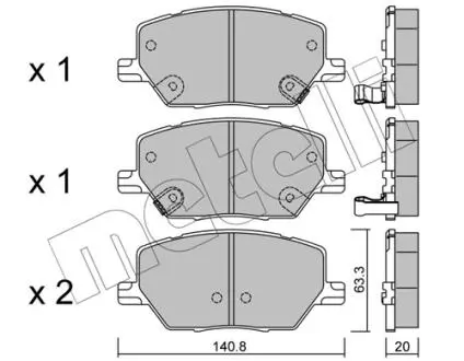 2210010 Колодки тормозные (передние) Fiat 500X 1.4-1.6/1.6-2.0D 14-/ Jeep Renegade1.4-1.6/2.0CRD 14- METELLI подбор по vin на Brocar