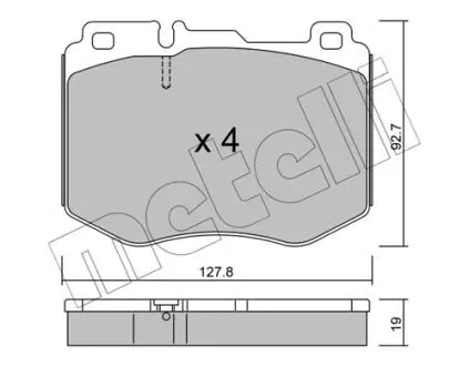 2210190 Колодки гальмівні (передні) MB C-class (W205)/E-class (W213) 14- METELLI підбір по vin на Brocar