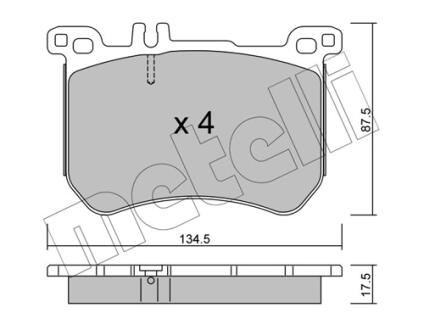 2210210 Колодки гальмівні (передні) MB S-class (W222,V222,X222)/SL-class (R231) 12- METELLI підбір по vin на Brocar
