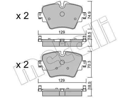 2210370 Колодки гальмівні (передні) BMW 2 (F45/F46)/5 (G30/F90)/X1(F48)/X2 (E39)/X3 (G01/F97) 13- METELLI підбір по vin на Brocar
