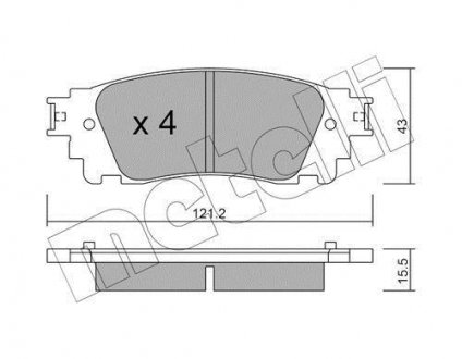 2210410 Колодки тормозные (задние) Lexus NX 14- METELLI підбір по vin на Brocar